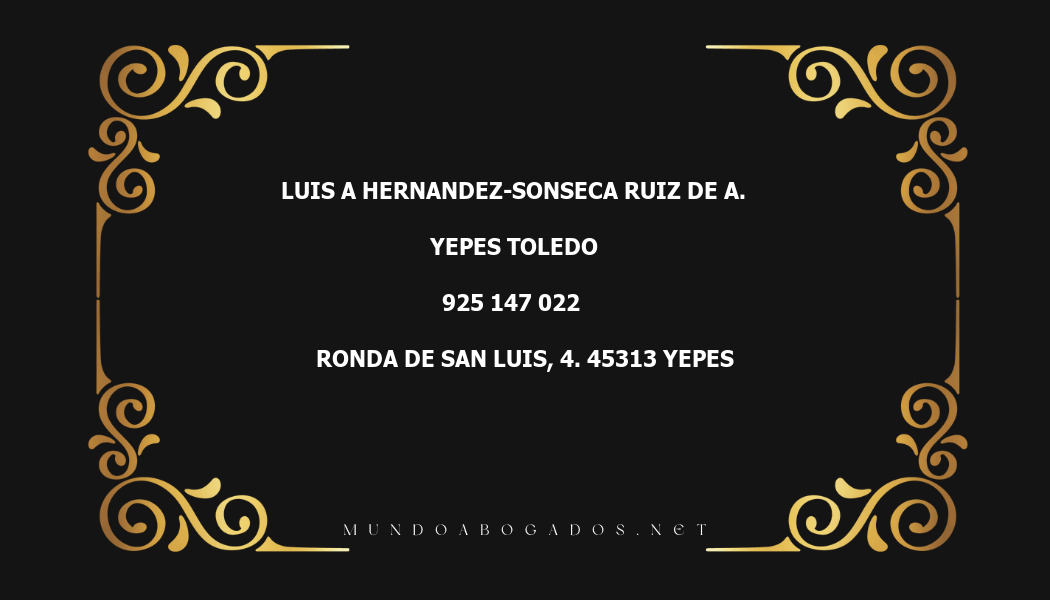 abogado Luis A Hernandez-Sonseca Ruiz De A. en la localidad de Yepes