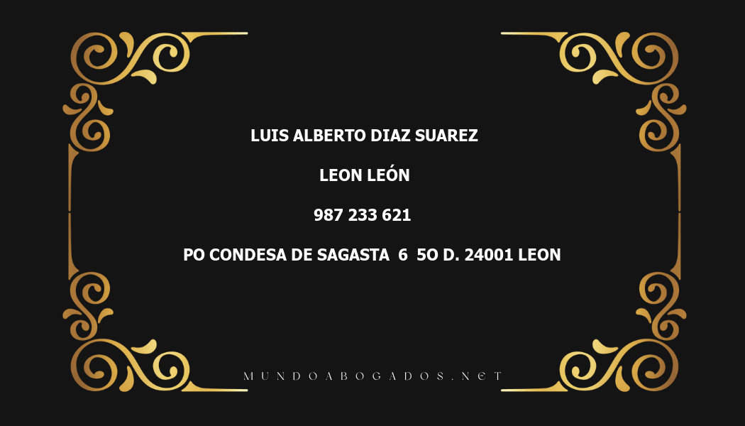 abogado Luis Alberto Diaz Suarez en la localidad de Leon