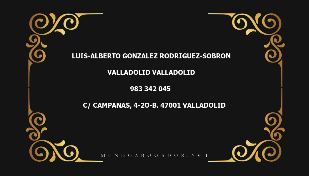 abogado Luis-Alberto Gonzalez Rodriguez-Sobron en la localidad de Valladolid