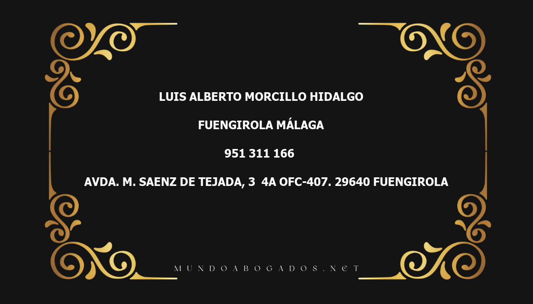 abogado Luis Alberto Morcillo Hidalgo en la localidad de Fuengirola