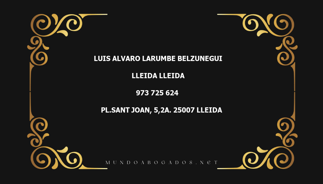 abogado Luis Alvaro Larumbe Belzunegui en la localidad de Lleida