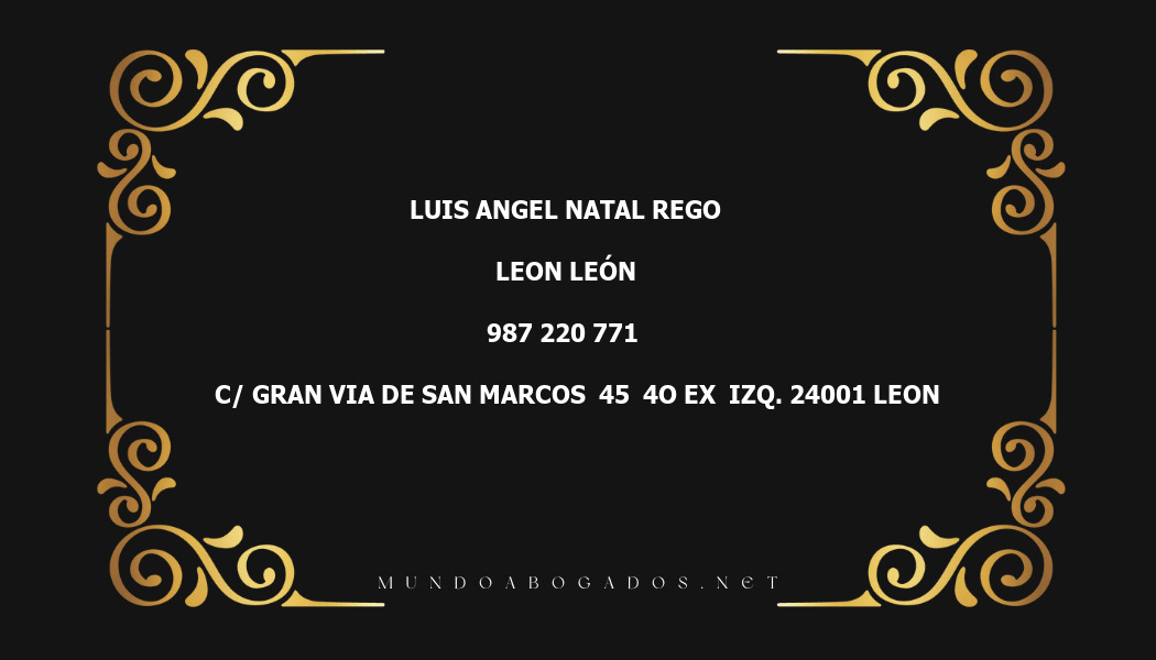 abogado Luis Angel Natal Rego en la localidad de Leon