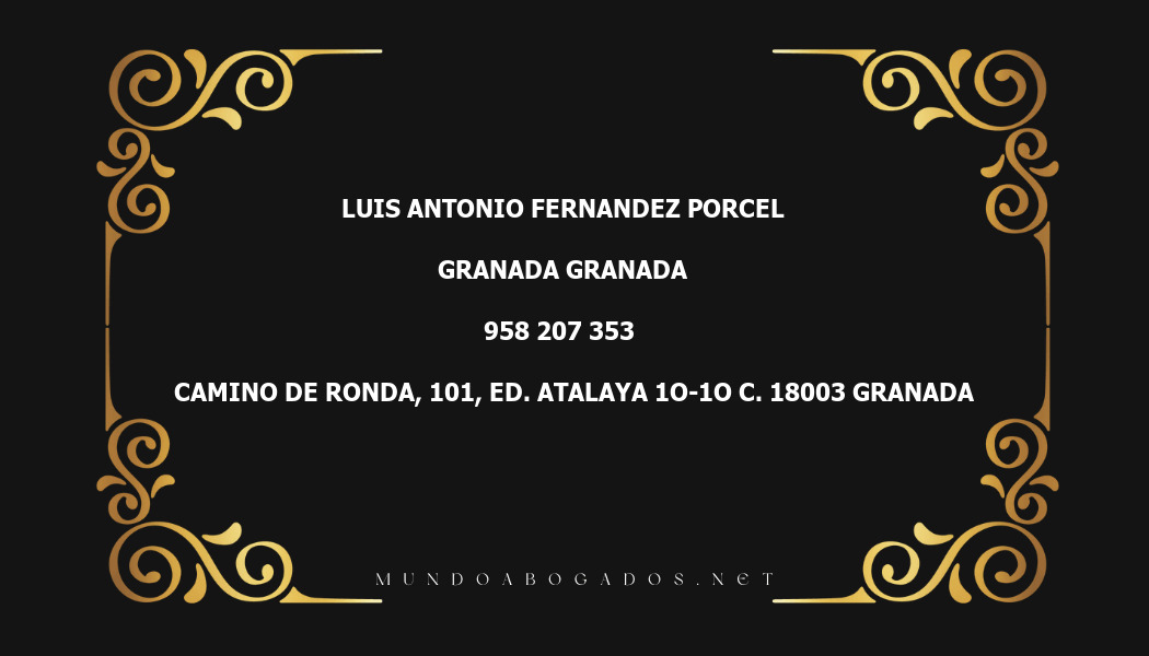 abogado Luis Antonio Fernandez Porcel en la localidad de Granada