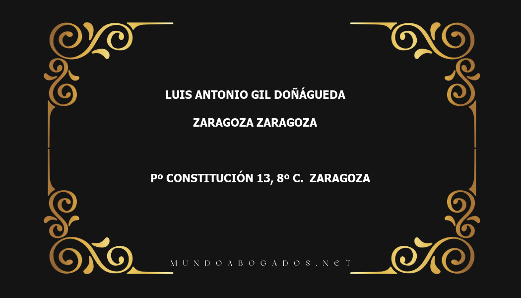 abogado Luis Antonio Gil Doñágueda en la localidad de Zaragoza