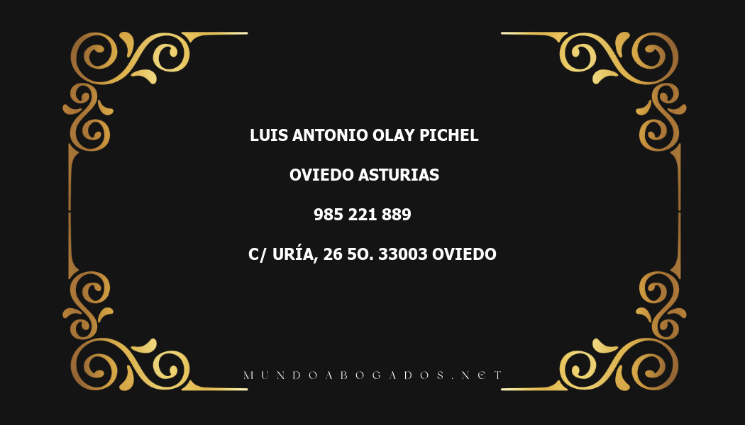 abogado Luis Antonio Olay Pichel en la localidad de Oviedo