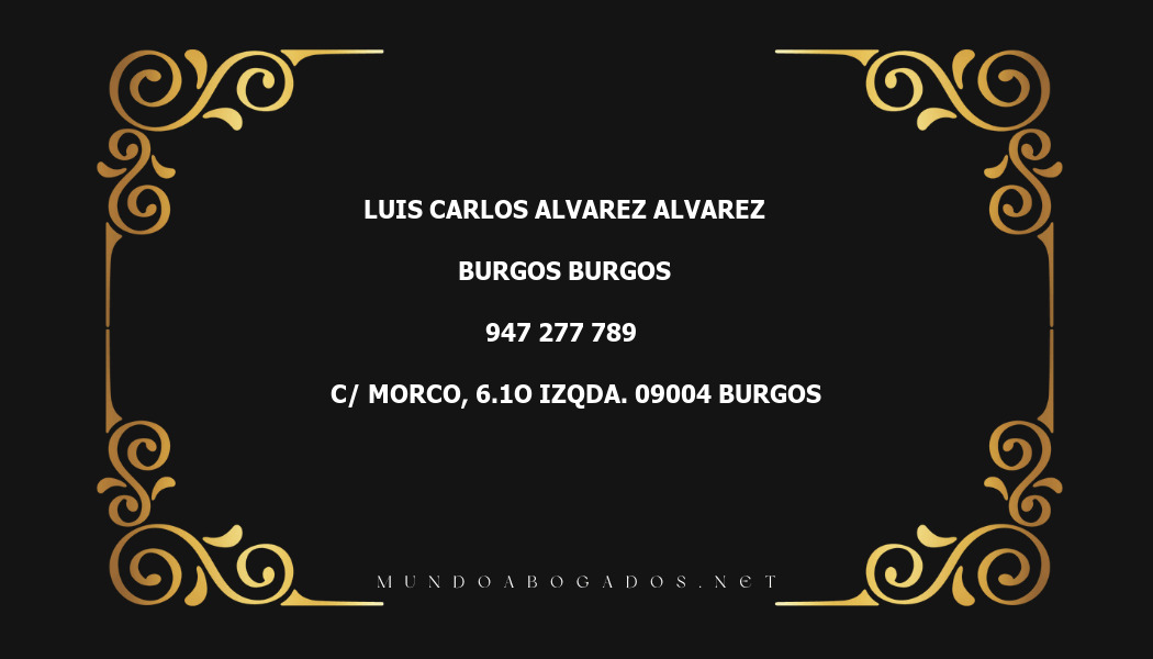 abogado Luis Carlos Alvarez Alvarez en la localidad de Burgos