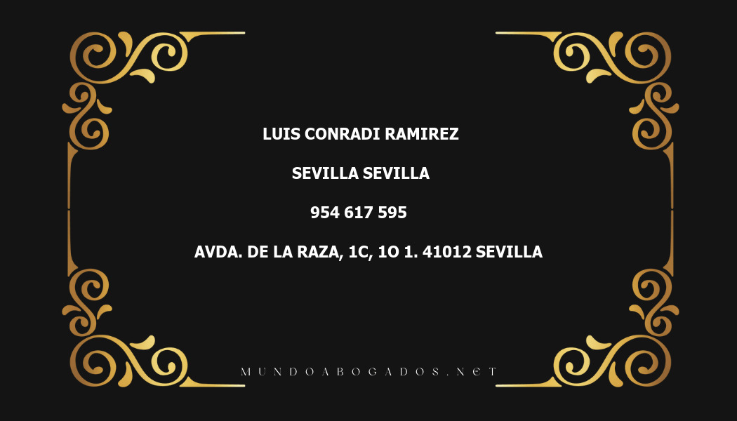 abogado Luis Conradi Ramirez en la localidad de Sevilla