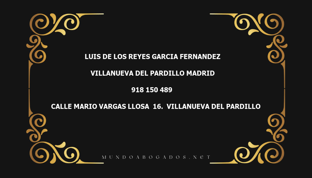 abogado Luis De Los Reyes Garcia Fernandez en la localidad de Villanueva del Pardillo