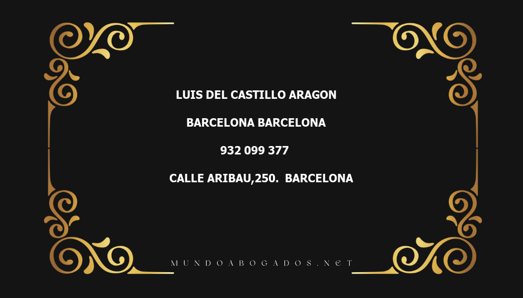 abogado Luis Del Castillo Aragon en la localidad de Barcelona