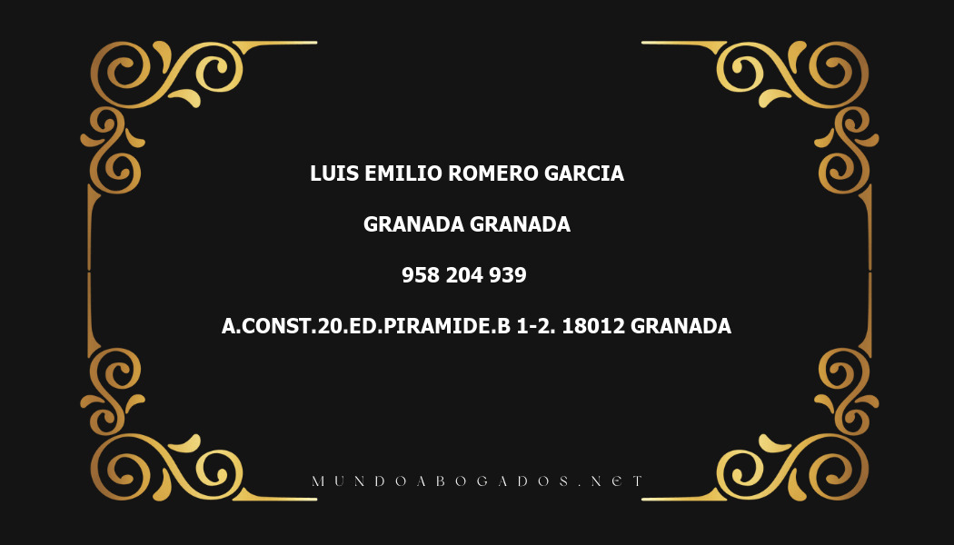 abogado Luis Emilio Romero Garcia en la localidad de Granada