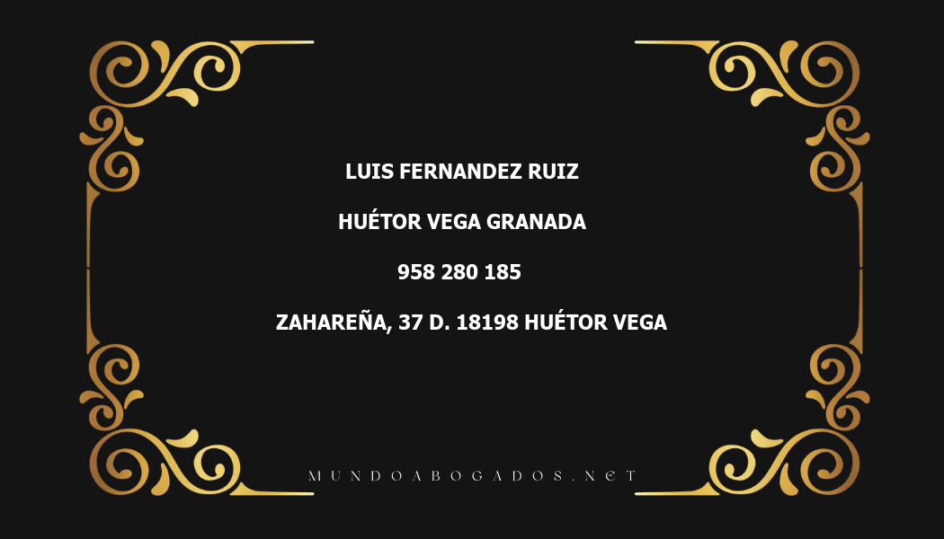 abogado Luis Fernandez Ruiz en la localidad de Huétor Vega