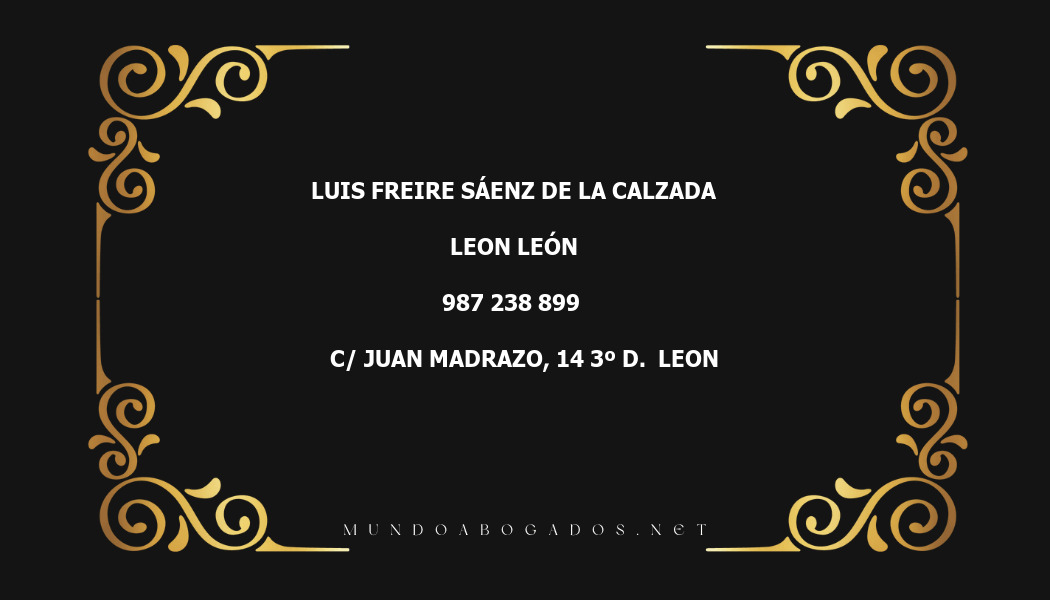 abogado Luis Freire Sáenz De La Calzada en la localidad de Leon