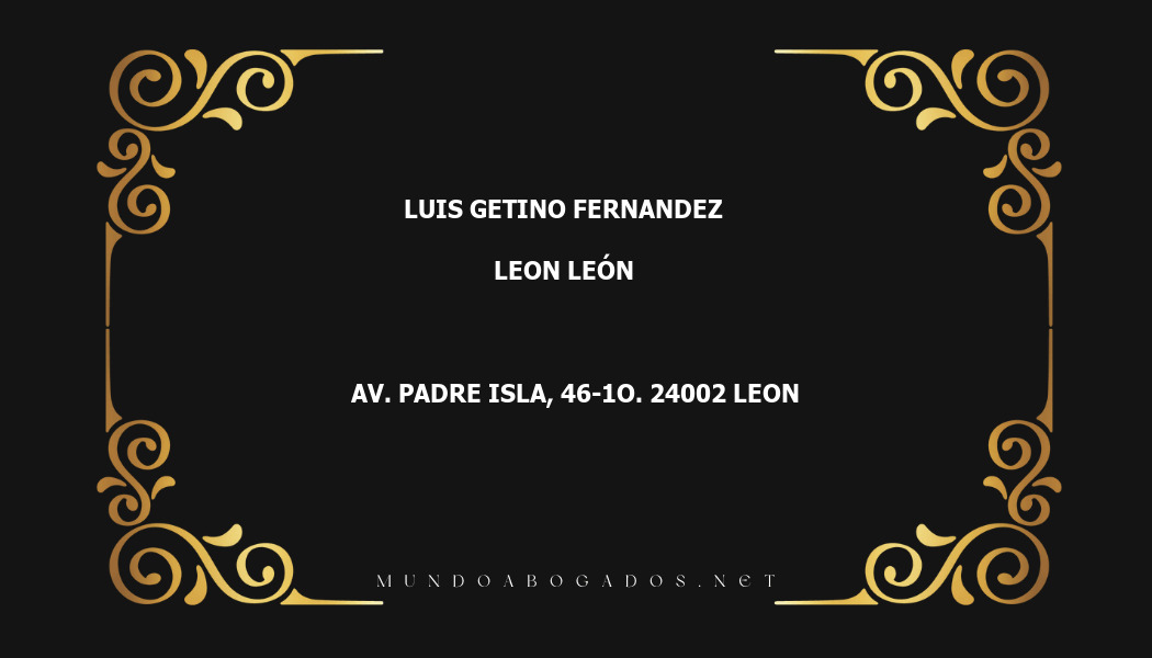 abogado Luis Getino Fernandez en la localidad de Leon