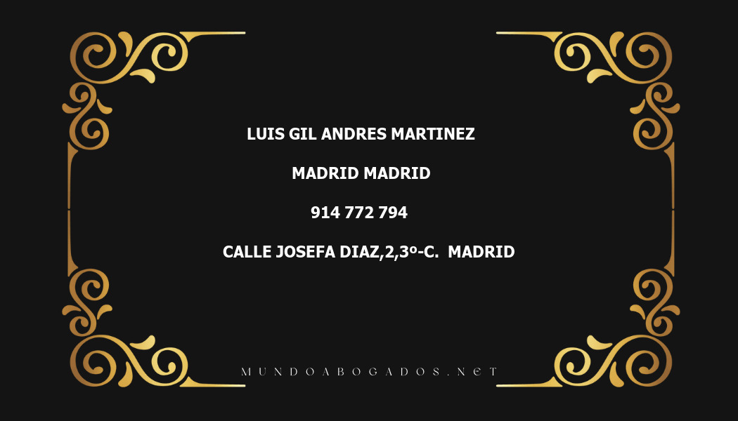 abogado Luis Gil Andres Martinez en la localidad de Madrid