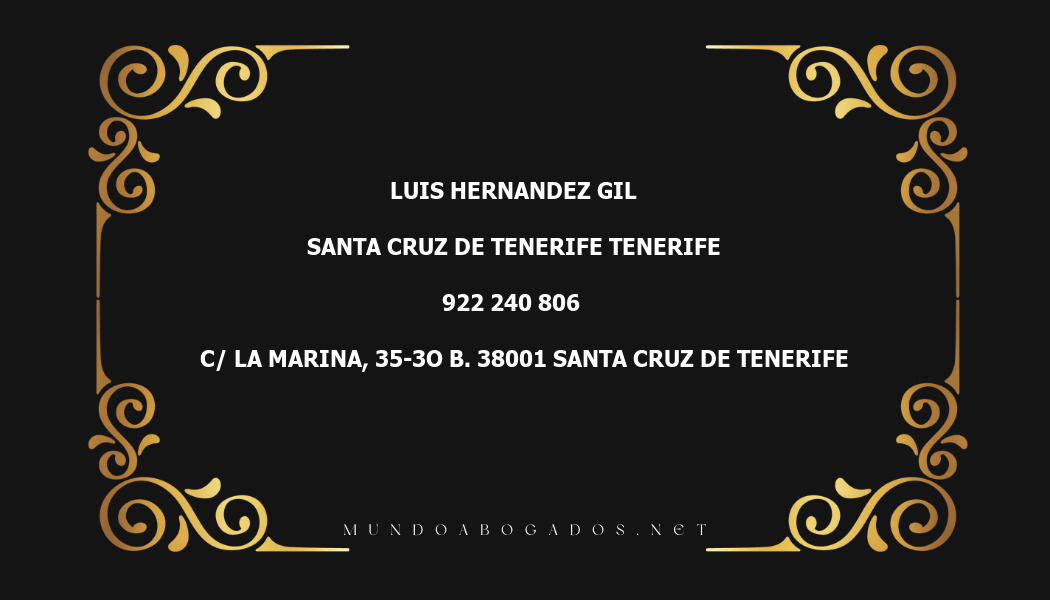 abogado Luis Hernandez Gil en la localidad de Santa Cruz de Tenerife