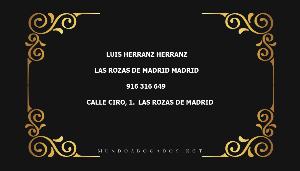 abogado Luis Herranz Herranz en la localidad de Las Rozas de Madrid