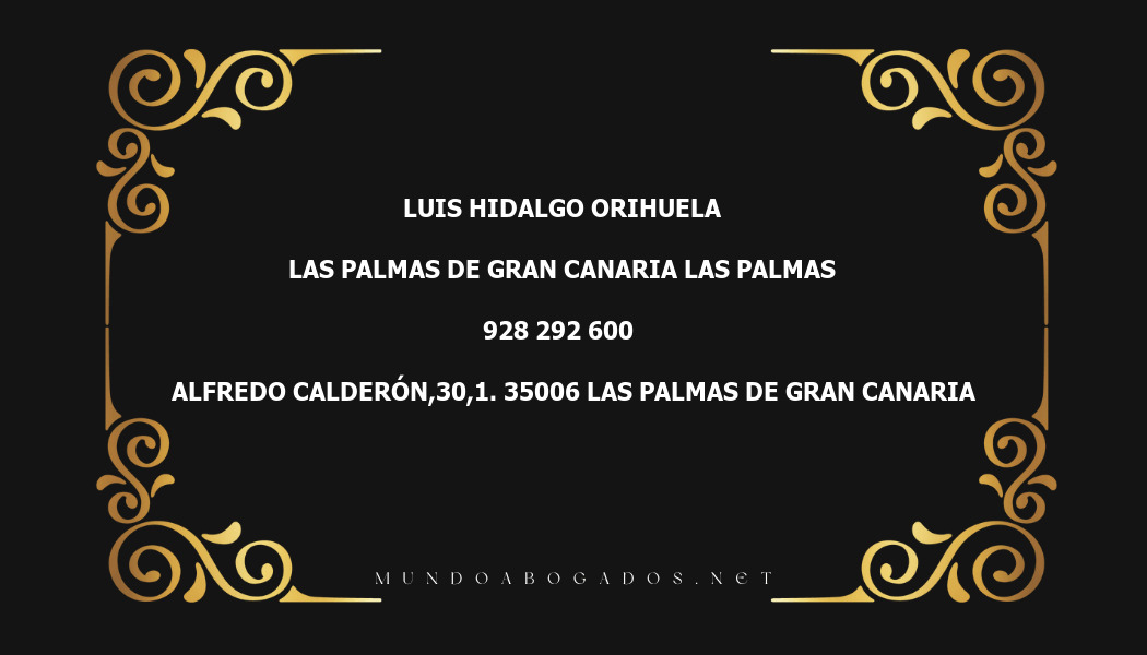 abogado Luis Hidalgo Orihuela en la localidad de Las Palmas de Gran Canaria