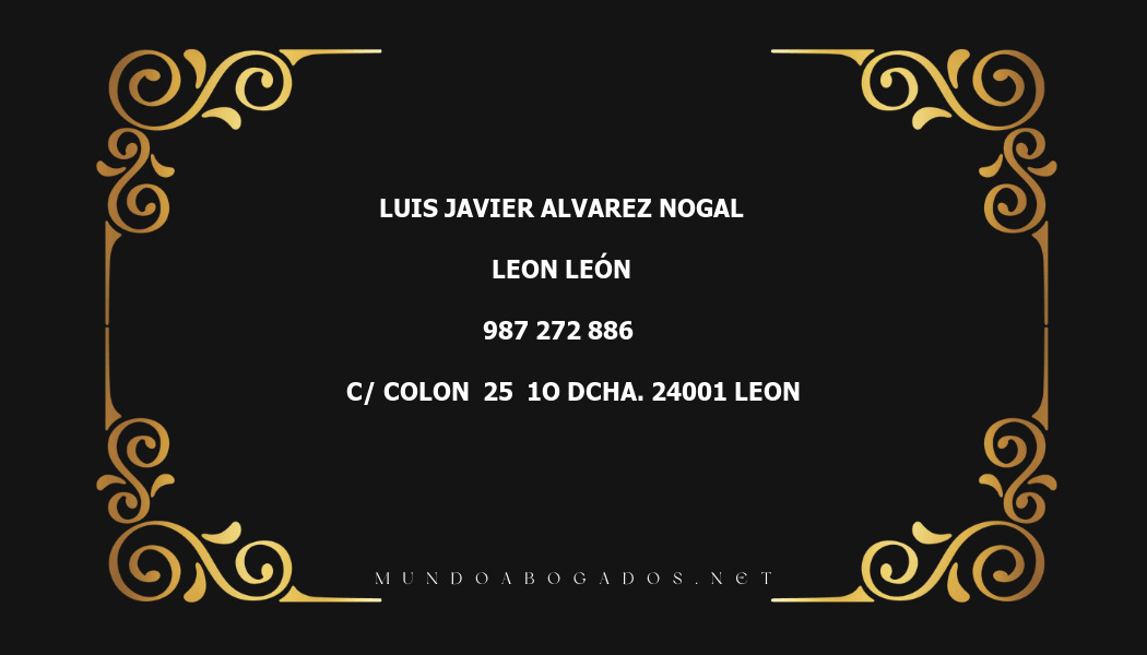 abogado Luis Javier Alvarez Nogal en la localidad de Leon