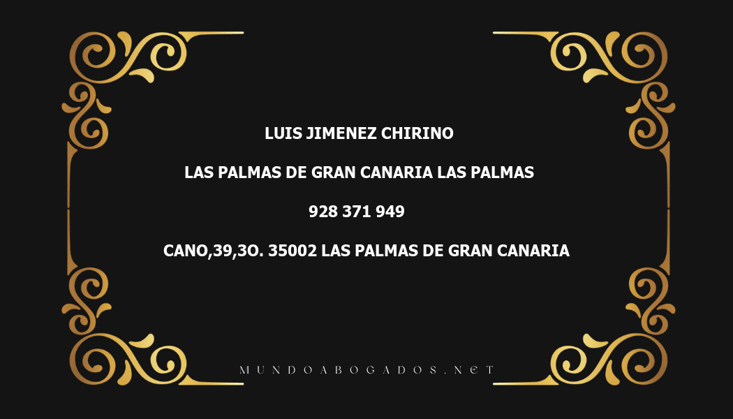 abogado Luis Jimenez Chirino en la localidad de Las Palmas de Gran Canaria