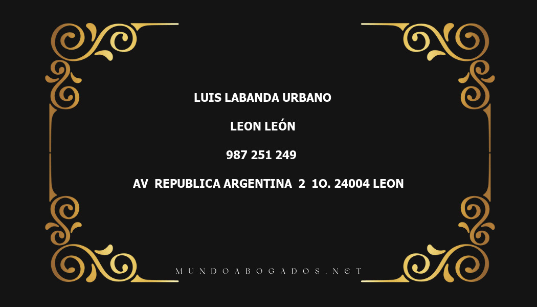 abogado Luis Labanda Urbano en la localidad de Leon