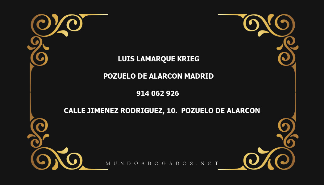 abogado Luis Lamarque Krieg en la localidad de Pozuelo de Alarcon