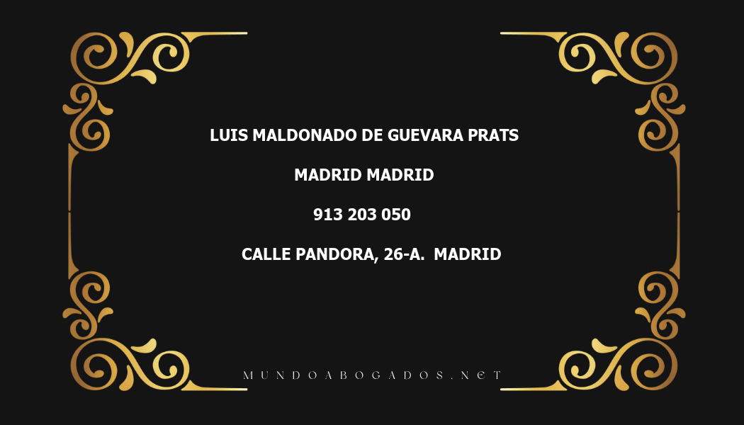 abogado Luis Maldonado De Guevara Prats en la localidad de Madrid