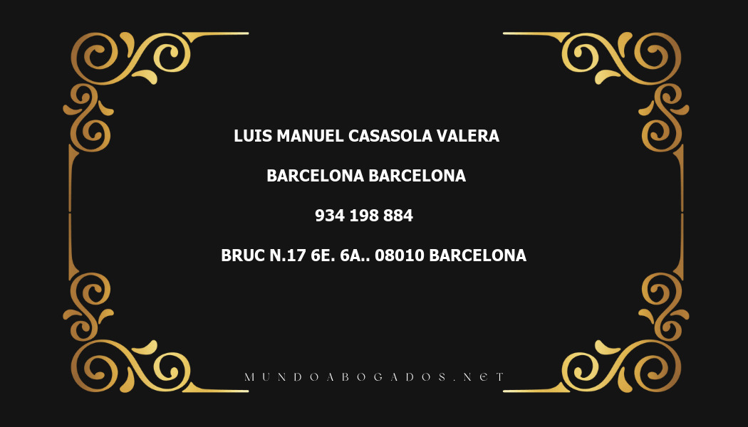 abogado Luis Manuel Casasola Valera en la localidad de Barcelona