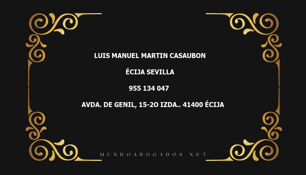 abogado Luis Manuel Martin Casaubon en la localidad de Écija