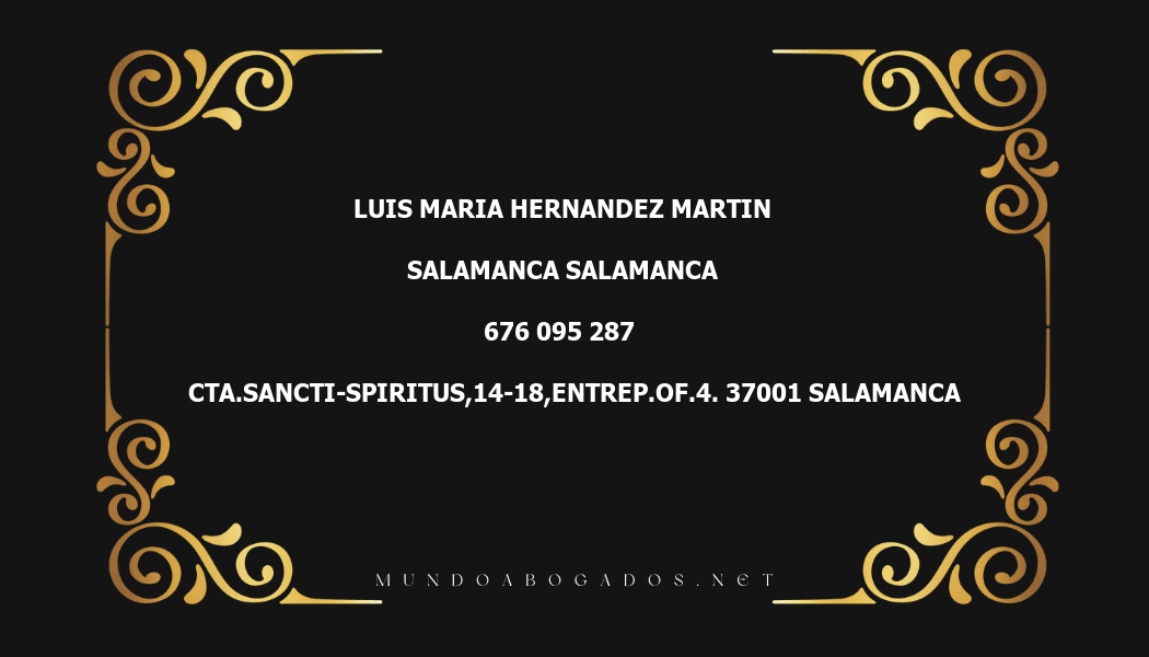 abogado Luis Maria Hernandez Martin en la localidad de Salamanca