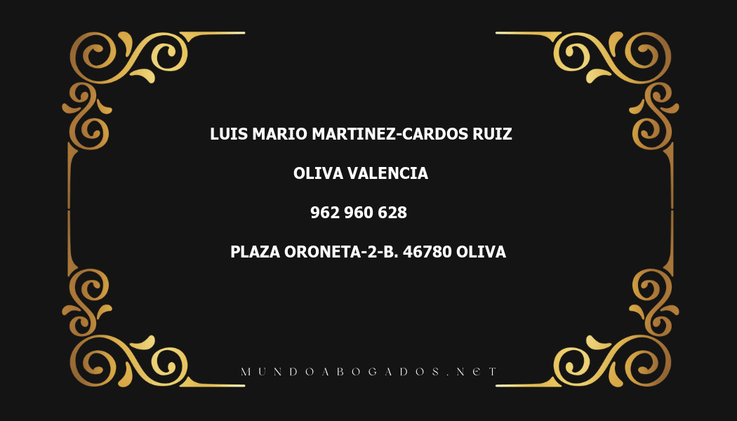 abogado Luis Mario Martinez-Cardos Ruiz en la localidad de Oliva