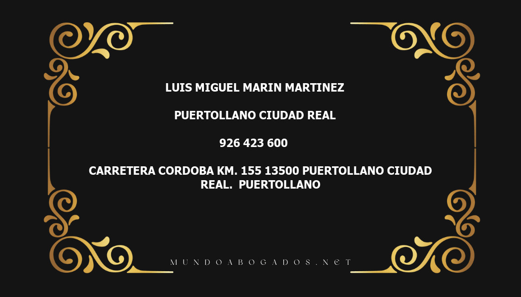 abogado Luis Miguel Marin Martinez en la localidad de Puertollano