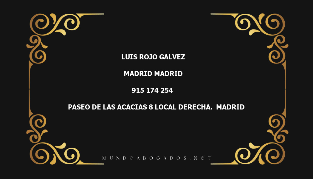 abogado Luis Rojo Galvez en la localidad de Madrid