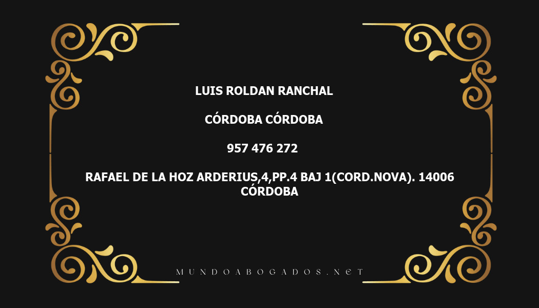 abogado Luis Roldan Ranchal en la localidad de Córdoba