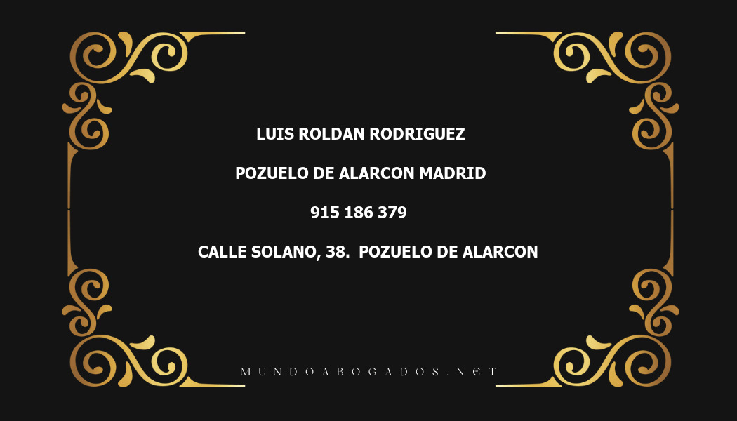 abogado Luis Roldan Rodriguez en la localidad de Pozuelo de Alarcon