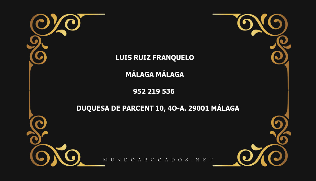 abogado Luis Ruiz Franquelo en la localidad de Málaga