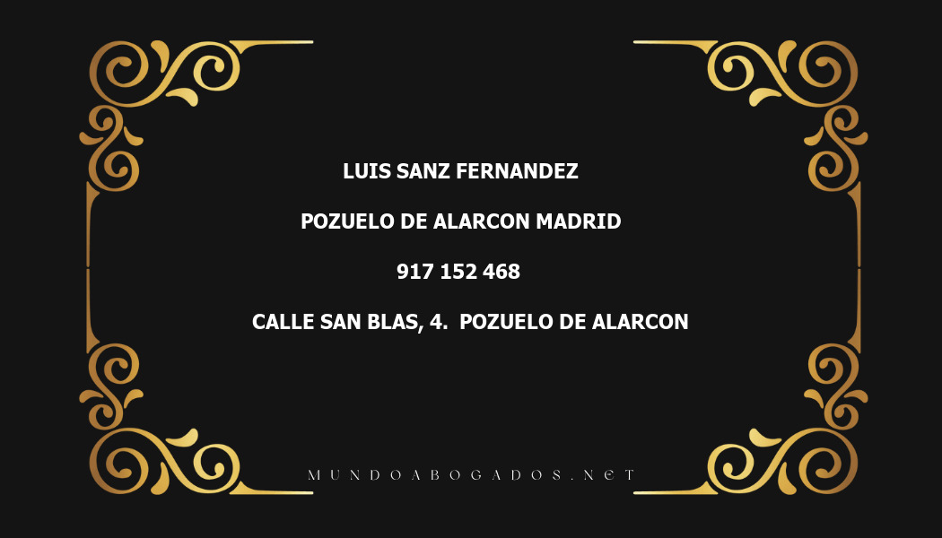 abogado Luis Sanz Fernandez en la localidad de Pozuelo de Alarcon