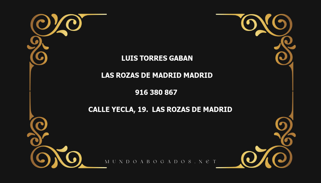 abogado Luis Torres Gaban en la localidad de Las Rozas de Madrid