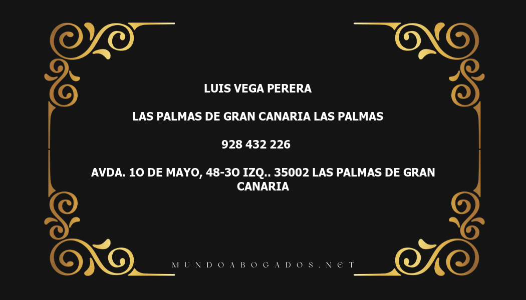 abogado Luis Vega Perera en la localidad de Las Palmas de Gran Canaria