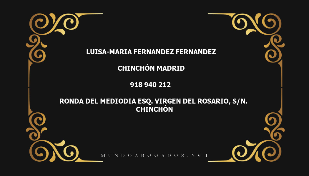 abogado Luisa-Maria Fernandez Fernandez en la localidad de Chinchón