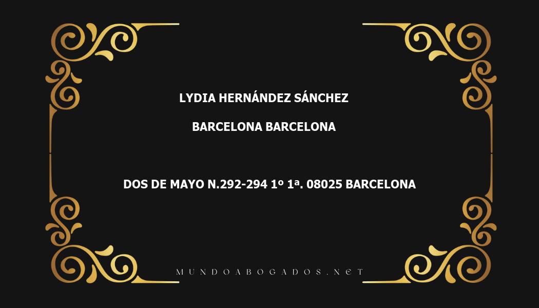 abogado Lydia Hernández Sánchez en la localidad de Barcelona