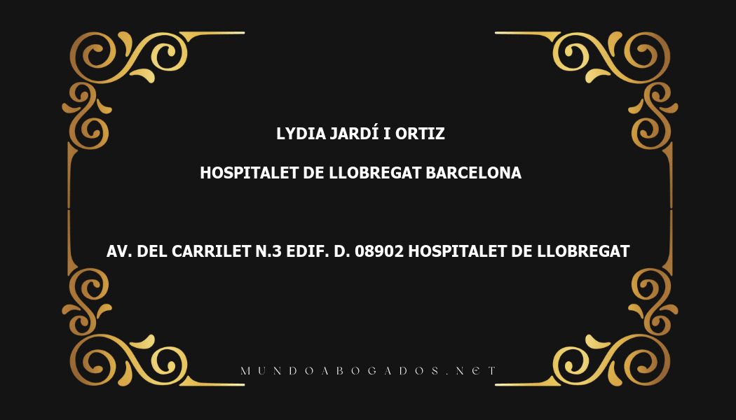 abogado Lydia Jardí I Ortiz en la localidad de Hospitalet de Llobregat