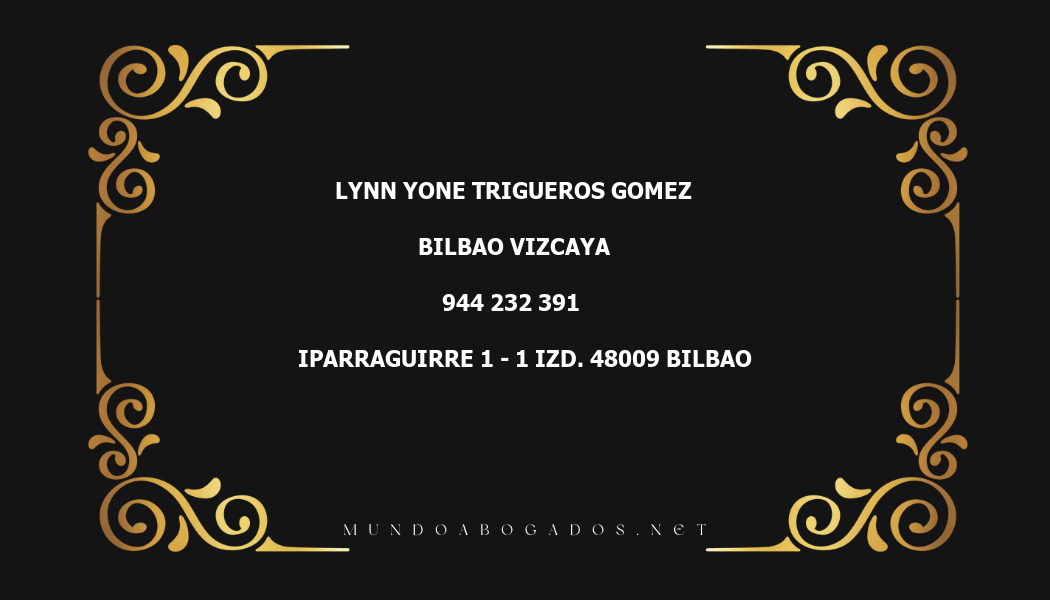 abogado Lynn Yone Trigueros Gomez en la localidad de Bilbao