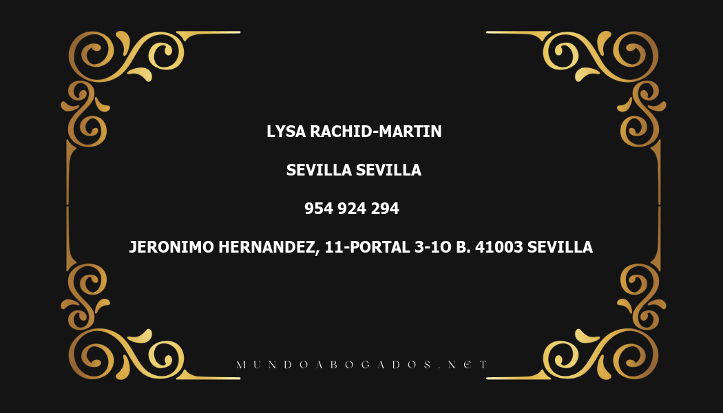 abogado Lysa Rachid-Martin en la localidad de Sevilla