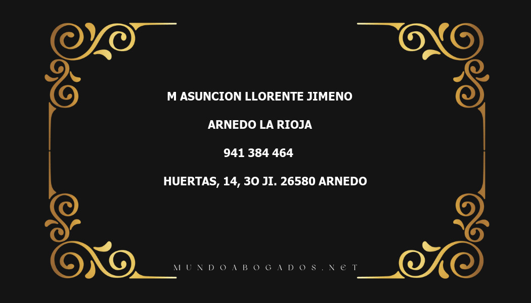 abogado M Asuncion Llorente Jimeno en la localidad de Arnedo