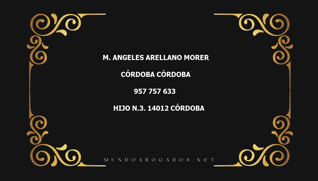 abogado M. Angeles Arellano Morer en la localidad de Córdoba