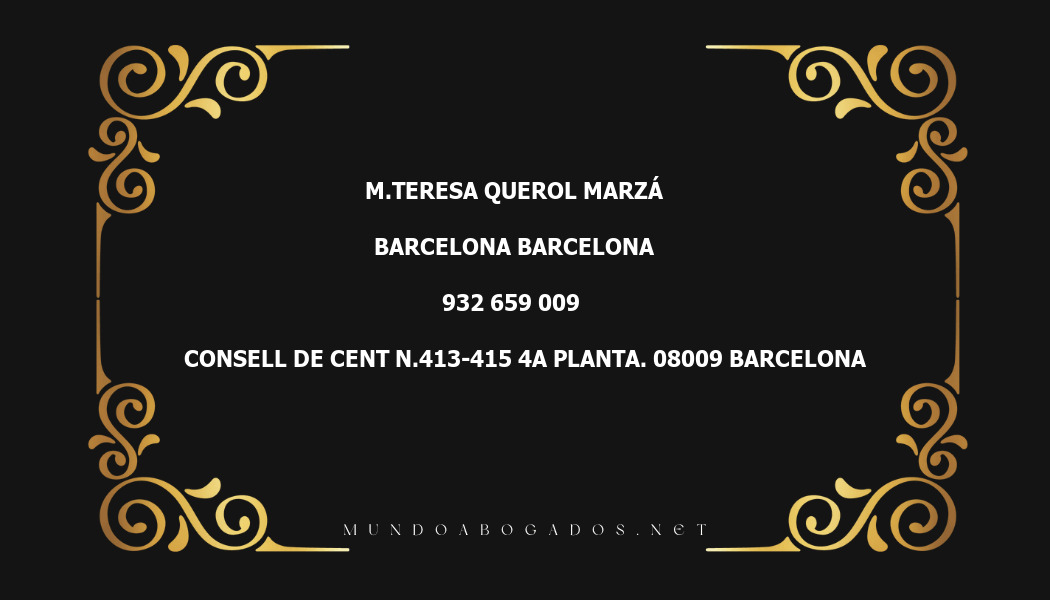 abogado M.Teresa Querol Marzá en la localidad de Barcelona