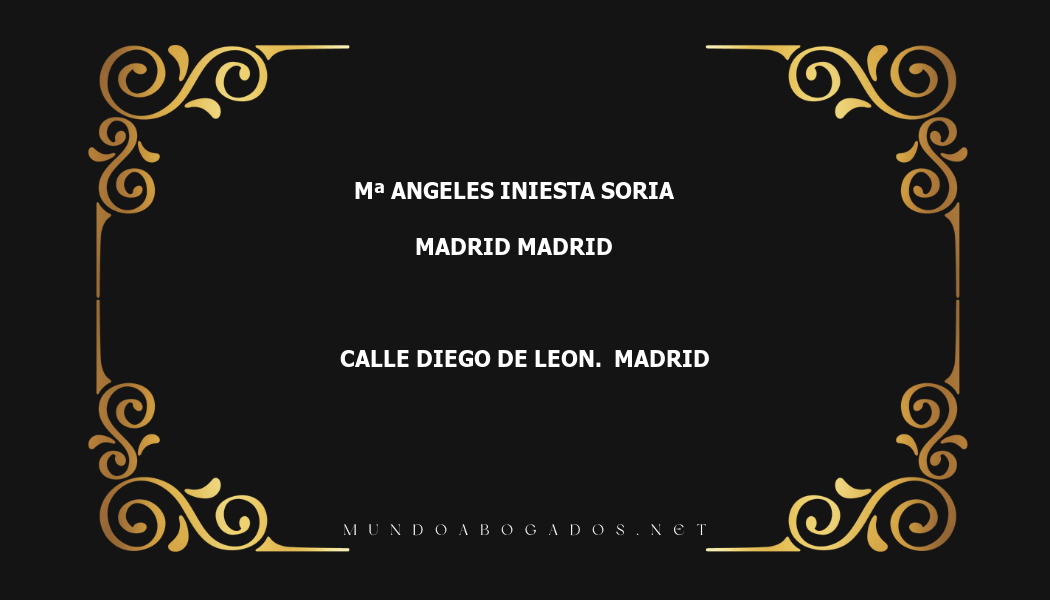 abogado Mª Angeles Iniesta Soria en la localidad de Madrid