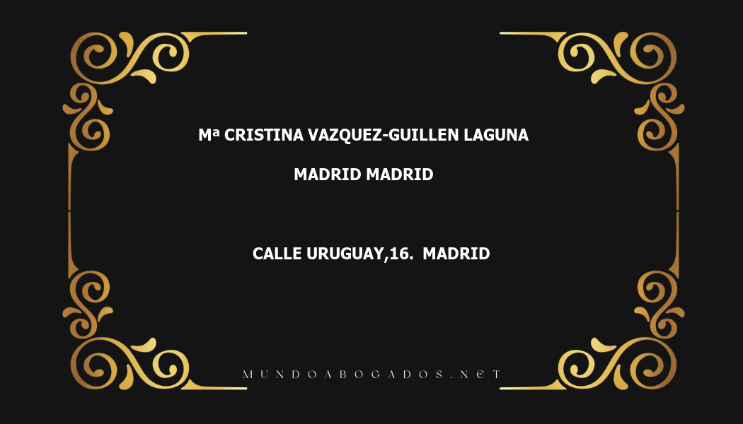 abogado Mª Cristina Vazquez-Guillen Laguna en la localidad de Madrid