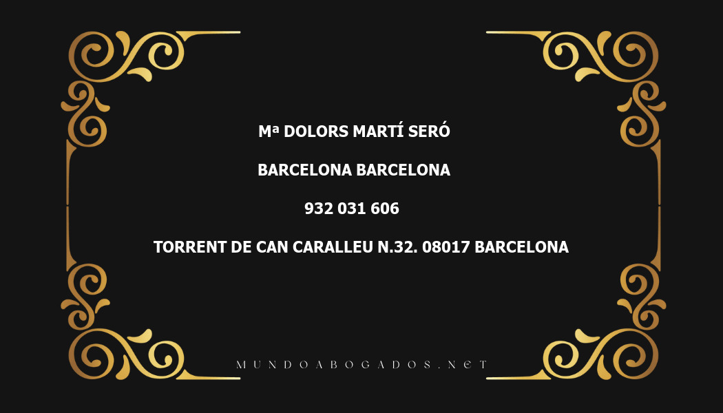 abogado Mª Dolors Martí Seró en la localidad de Barcelona