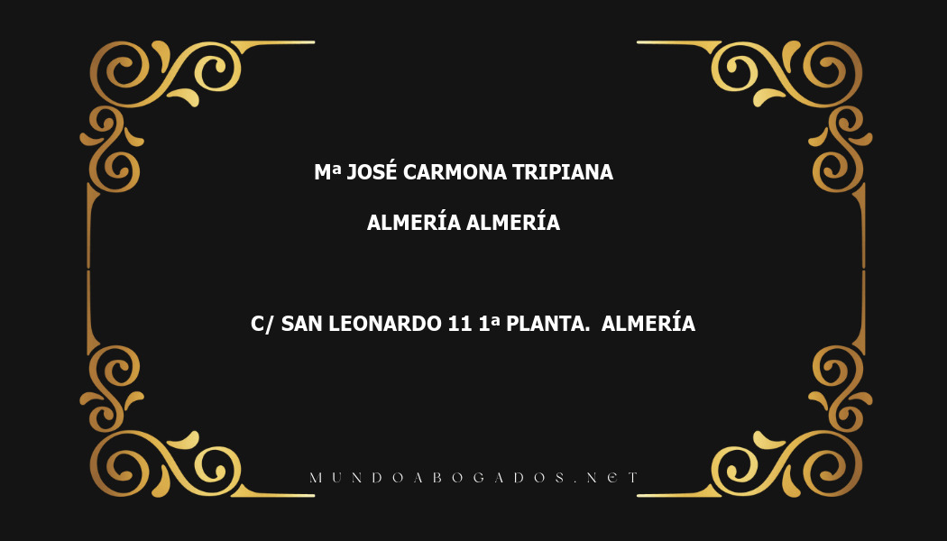 abogado Mª José Carmona Tripiana en la localidad de Almería